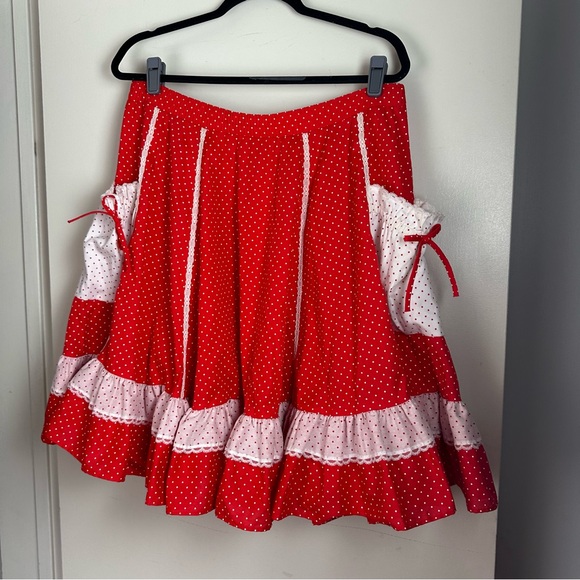 Graybo Originals Red White PolkaDot Vintage”Minnie Mouse”Inspired Prairie Skirt - Picture 3 of 13